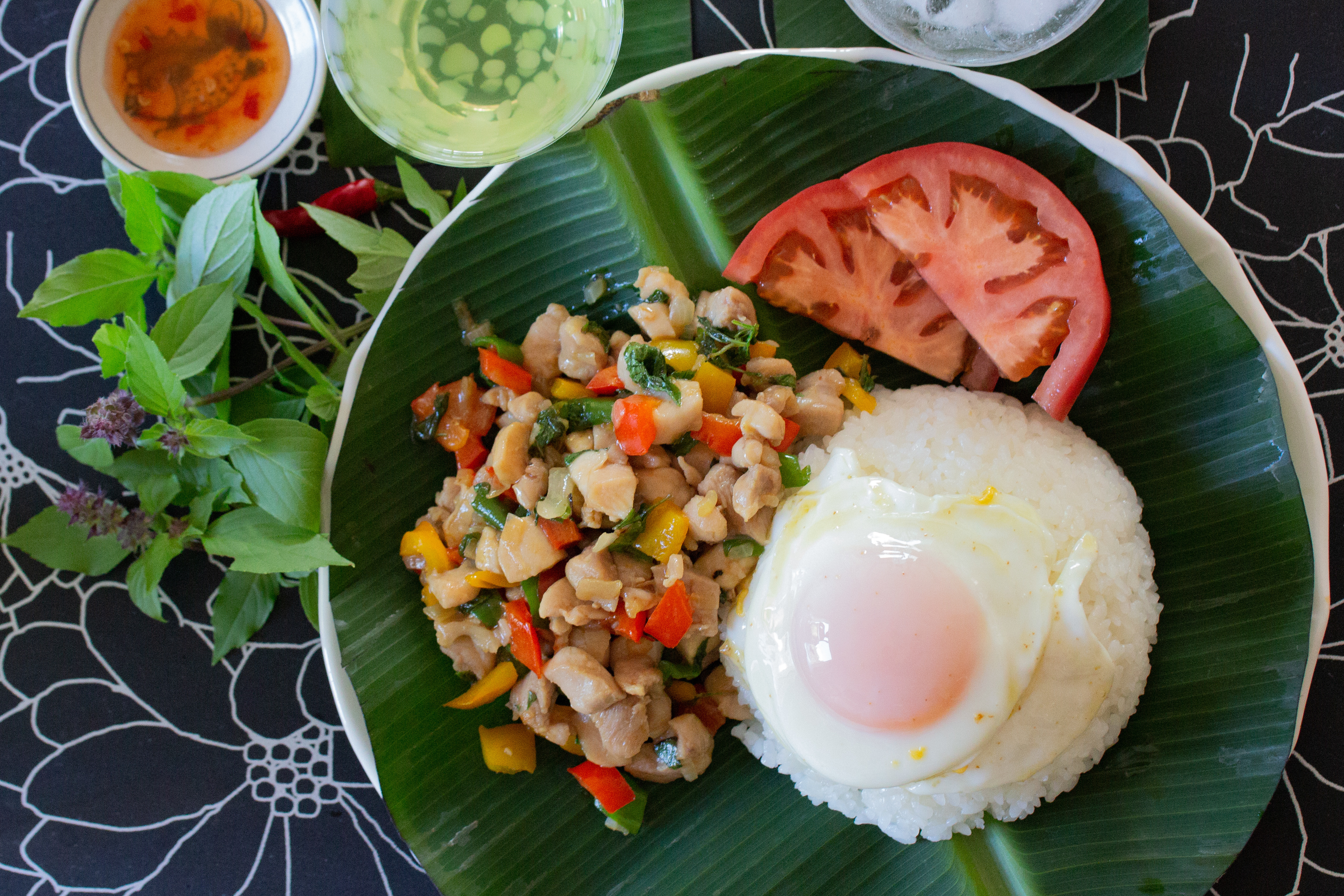 pad kra pao gai (Thai basil chicken)