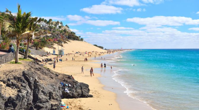 Strand in Morro Jable auf Fuerteventura, Spanien